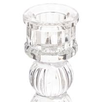 položky Priehľadný svietnik, klasický dizajn, dekorácia na stôl, 12 cm, 2 kusy