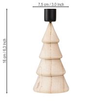 položky Drevený svietnik na sviečky, vianočná dekorácia, prírodná V16cm, 2 ks