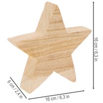 Článok Rustikálny drevený svietnik v tvare hviezdy na kužeľovité sviečky, 16 cm
