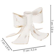 Článok Vintage svietnik s mašľou, 12 cm