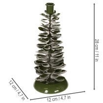 Článok Svietnik vianočný stromček zelená kovová dekorácia 28cm