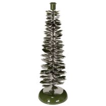 Článok Svietnik v dizajne vianočného stromčeka, zelený kov, 45 cm