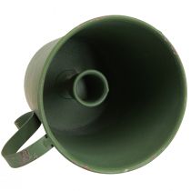 položky Kužeľový svietnik vintage pohár ozdobný kovový zelený Ø11cm V11cm