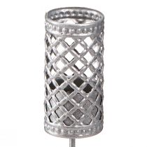 položky Tyčové svietniky, strieborno-sivé, Ø22 mm, V10 cm, 4 kusy