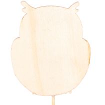 položky Drevené kolíky v tvare sovy na kvetinové kytice a kvetináče, 31 cm, 12 kusov