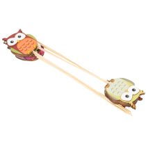 položky Drevené kolíky v tvare sovy na kvetinové kytice a kvetináče, 31 cm, 12 kusov