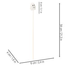 položky Figúrky duchov na drevených paliciach, halloweenska dekorácia, 54 cm, 8 kusov