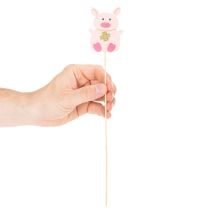 položky Dekoratívna kvetinová dekorácia prasiatka, drevená, 31 cm, 16 kusov