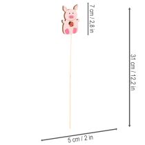 položky Dekoratívna kvetinová dekorácia prasiatka, drevená, 31 cm, 16 kusov