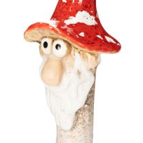 položky Figúrka trpaslíka na nalepenie, s dlhou bradou a hubovým klobúkom, dekorácia, 17 cm, 2 kusy