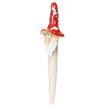 položky Figúrka trpaslíka na nalepenie, s dlhou bradou a hubovým klobúkom, dekorácia, 17 cm, 2 kusy