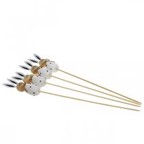 položky Kvetinová tyčinka Králik Drevený veľkonočný zajačik čierno/biely V34cm 4 ks