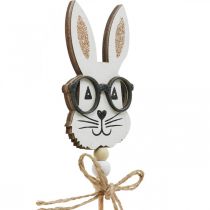položky Kvetinová zátka zajačik s okuliarmi drevené trblietky 4×7,5cm 12ks