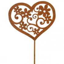 položky Kvetinová zátka srdiečko záhradná dekorácia patina Valentína 10×8,5cm