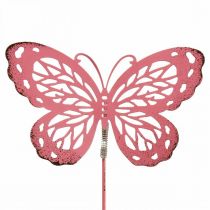 položky Záhradný kolík motýľ kovový ružový V30cm 6ks