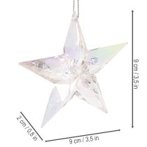 položky Dekoratívne hviezdicové ozdoby, dúhový číry akryl, vianočné ozdoby na stromček, 9 cm, 6 kusov
