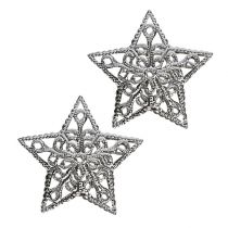 položky Kovová hviezda strieborná 6cm 20ks