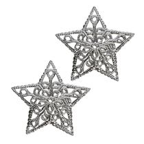 položky Hviezda z kovu striebra 6cm 20 ks