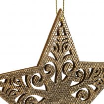 položky Hviezda zlatá na zavesenie 8cm - 12cm 9 ks