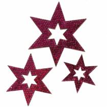 položky Bodová dekorácia hviezda fialová 3-5cm 48b