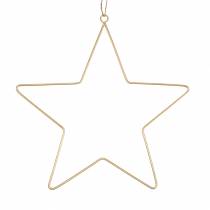položky Dekoračná hviezda na zavesenie zlatý kov Ø35cm 4ks