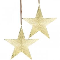 položky Zlatá hviezda, adventná dekorácia, deko prívesok na Vianoce 12×13cm 2ks