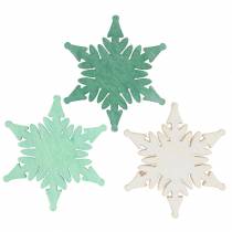 položky Bodová dekorácia Vianočná hviezda zelená, biela triedená 4cm 72ks