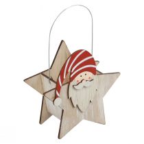 položky Hviezda z dreva trpaslík červená biela stolová dekorácia 15,5×6×16,5cm