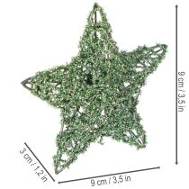 položky Sada ozdobných hviezd z drôtu zo zeleného drôtu, dve veľkosti, 10 cm, 12 kusov