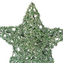položky Sada ozdobných hviezd z drôtu zo zeleného drôtu, dve veľkosti, 10 cm, 12 kusov