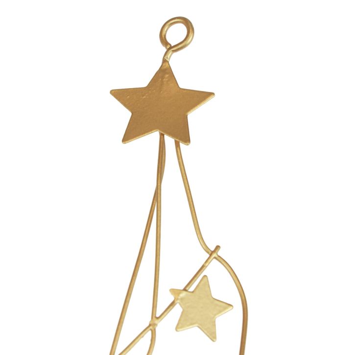 položky Hviezdna dekorácia dekoračný vešiak vianočný kovový zlatý 85cm