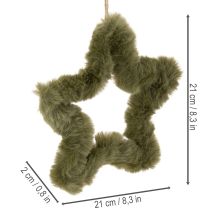 Článok Prívesky z umelej kožušiny v tvare hviezdy, plyšové, na okná a dvere, 21 cm, 4 kusy