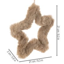 Článok Závesná dekoračná hviezda z umelej kožušiny, 21 cm, 4 kusy