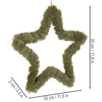 Článok Závesná hviezda, umelá kožušina, na dvere a okná, 30 cm, 3 kusy