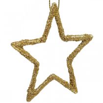 položky Vianočná dekorácia prívesok hviezda zlaté trblietky 7,5cm 40p