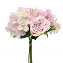 položky Kytica ružová s perličkami 29cm