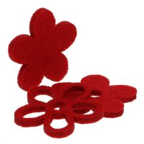 položky Bodová dekorácia filc kvetina červená triedená v mixe Ø4cm 72 kusov