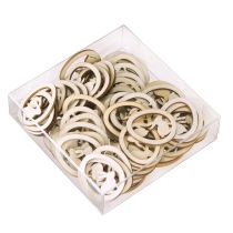 položky Veľkonočné ozdoby na remeslá, zajačik, prírodné drevo, 4 cm, 72 kusov