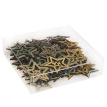 položky Bodová dekorácia Vianočná hviezda drevo 4 farby Ø4cm 72 ks