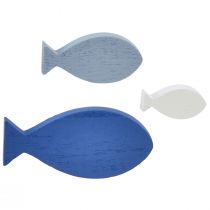 položky Bodová dekorácia drevená dekorácia ryba modrá biela námorná 3–8cm 24ks