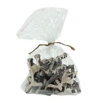 položky Bodová dekorácia drevený los, dekorácia na stôl, adventné bielené 30 ks