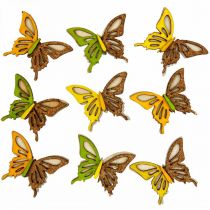 položky Bodová dekorácia motýle drevo zelená/žltá/oranžová 3×4cm 24b