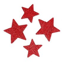 položky Bodová dekorácia hviezdičky červená, sľuda 4-5cm 40p