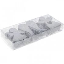 položky Bodová dekorácia Vianočná anjelská dekorácia strieborné trblietky V8cm 24 ks