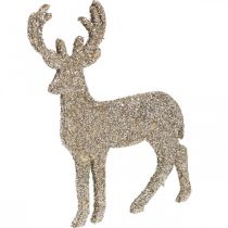 položky Bodová dekorácia Vianočná dekorácia jeleňa zlaté trblietky 6×8cm 24b