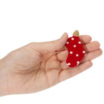 Článok Bodkované ponožky, vianočná dekorácia na stôl, 6 cm, 8 kusov