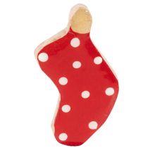 Článok Bodkované ponožky, vianočná dekorácia na stôl, 6 cm, 8 kusov