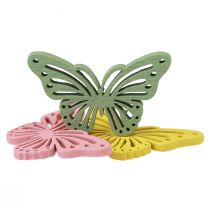 položky Šejker drevený motýľ farebná posypová dekorácia 4,5×3cm 48ks