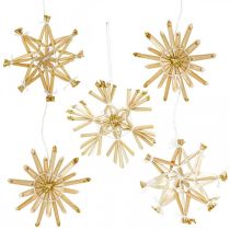 položky Slamené hviezdy Glitter Gold Set Vianočné ozdoby Ø6cm 24ks