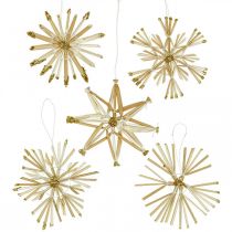 položky Slamené hviezdy Glitter Gold Set Vianočné ozdoby Ø8cm 24ks
